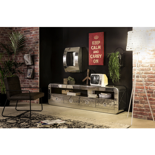 Thumbnail - SIT Lowboard »AIRMAN«, Mangoholz/Mdf/Alu - silberfarben