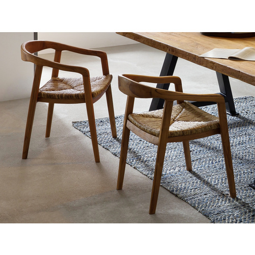 Thumbnail - SIT Armstuhl »SIT&CHAIRS«, BxHxT: 55 x 75 x 58 cm, Teakholz/rattan - beige