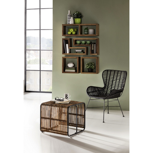 Thumbnail - SIT Stuhl »RATTAN«, BxHxT: 60 x 88 x 70 cm, rattan/metall - schwarz