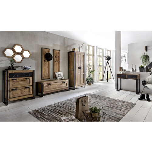 Thumbnail - SIT Dielenschrank »PANAMA«, (BxLxH): 80 x 45 x 180 cm, natur/antikschwarz - braun