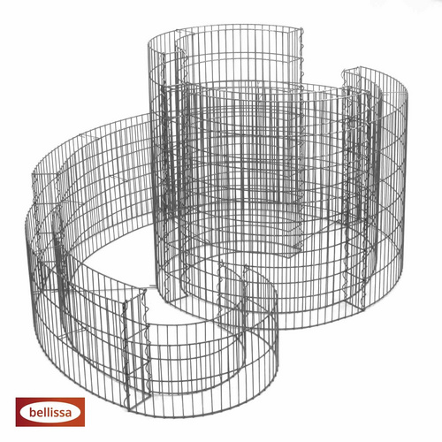 Bellissa Gabionen Kräuterspirale Grünkraut rund Verzinkt 140x110x80 cm