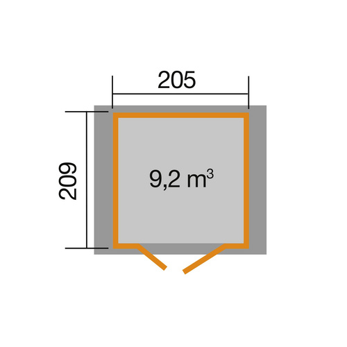 WEKA Gartenhaus, BxT: 260 x 233 cm (Auß...