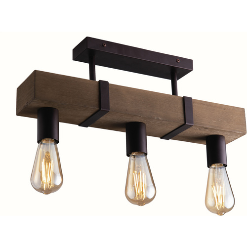 LUCE Design Deckenleuchte »Texas«, metall/holz, braun