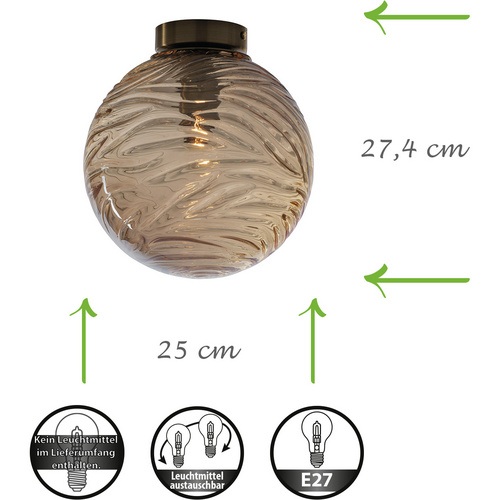 LUCE Design Pendelleuchte »NEREIDE«, Glas, champagner - beige