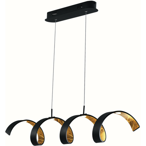 LED Pendelleuchte Gold in Schwarz und Gold 20W 1200lm 800mm