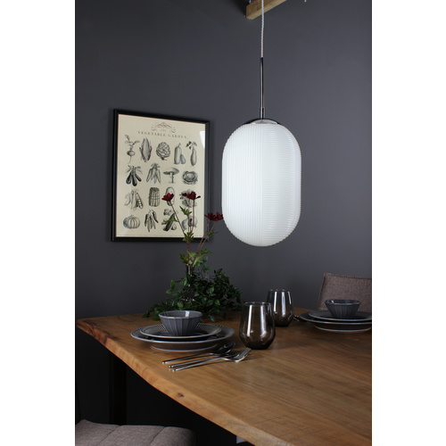 LUCE Design Pendelleuchte »GREENWICH«, weiss/chromfarben