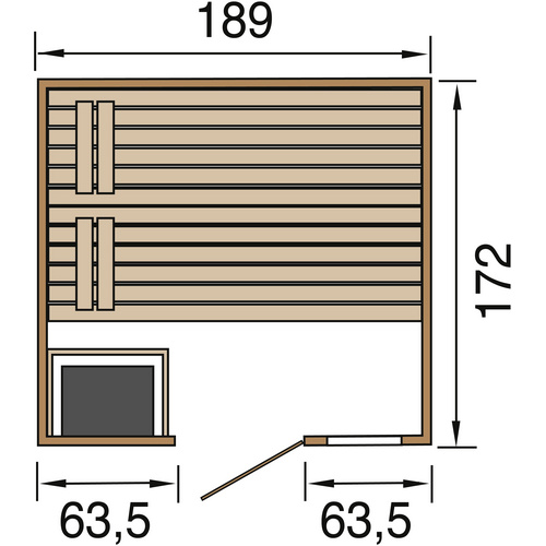 WEKA Blockbohlensauna »Valida 1.8«, mi...