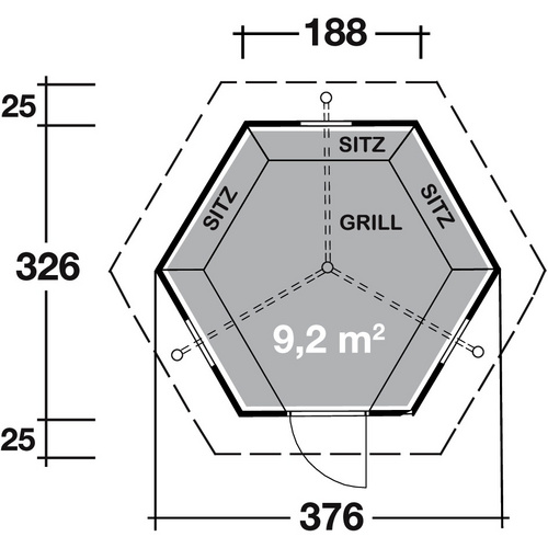 WOLFF Grillkota »Basic 9«, Holzart: Ki...