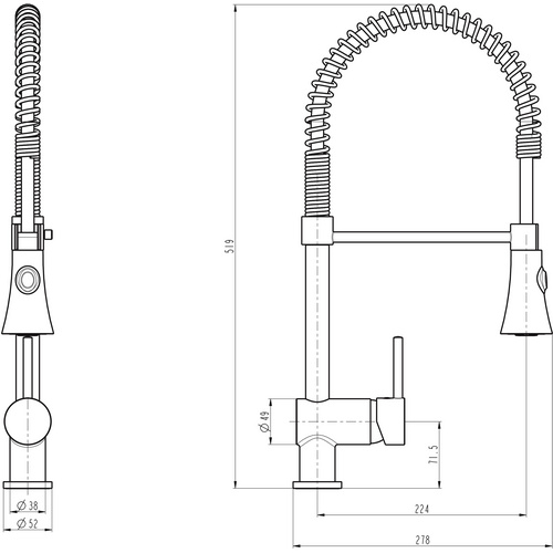 SCHÜTTE Spültischarmatur »Spiralfeder«, Edelstahl, matt, ⅜