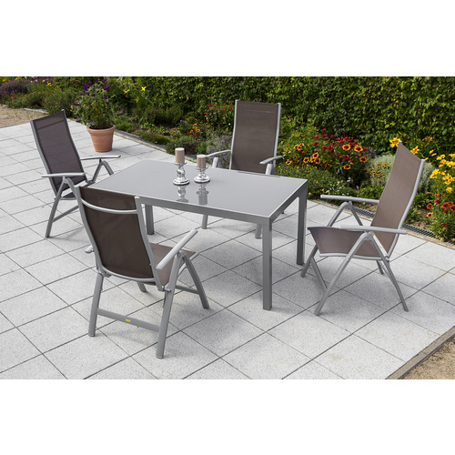 Merxx Gartenmöbel-Set Carrara 5-tlg. Taupe eckig