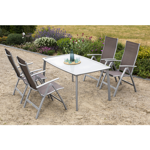 Merxx Gartenmöbel-Set Carrara 7-tlg. Taupe