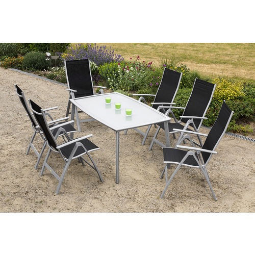 Merxx Gartenmöbel-Set Carrara 7-tlg. Schwarz