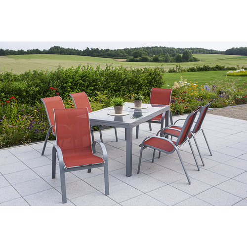 Merxx Gartenmöbel-Set Amalfi 7-tlg. Terracotta inkl. Tisch 160/220 cm x 90 cm