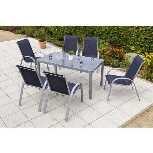 Merxx Gartenmöbel-Set Amalfi 7-tlg. Marineblau