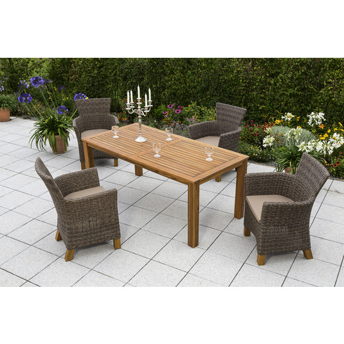 Merxx Gartenmöbel-Set Toskana 9-tlg. Natur