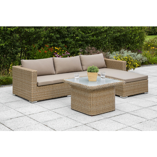 MERXX Loungeset Veneto, 8-tlg., Eckbank, Tisch höhenverstellbar, Polyrattan
