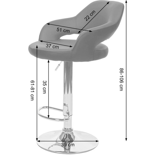 Thumbnail - MVG Barhocker »MVG-F16«, 2er-Set, Um 360° drehbar - grau
