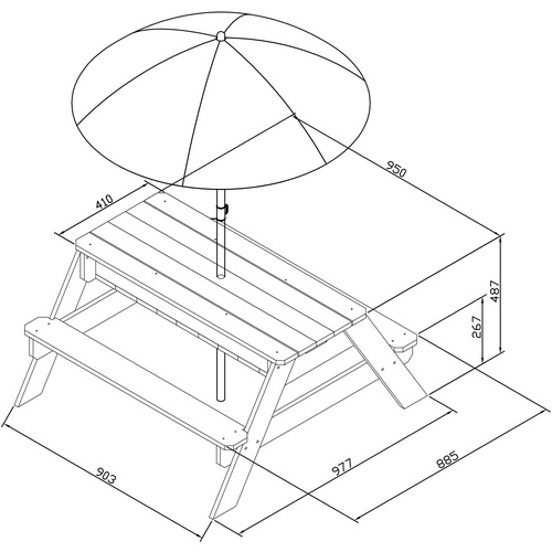 AXI Kinderpicknicktisch, 4 Sitzplätze, ...