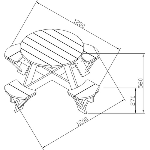 AXI Kinderpicknicktisch, 4 Sitzplätze, ...