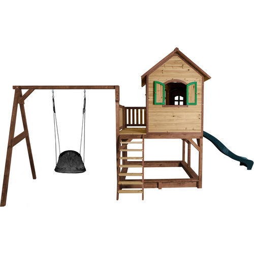 Thumbnail - AXI Kinderspielhaus »Liam«, BxHxT: 613 x 291 x 277 cm, Holz, braun/grün