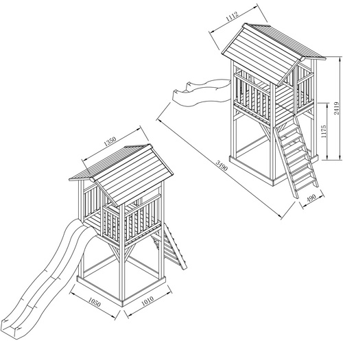 AXI Spielturm »Beach Tower«, (BxHxT): 111,2 x 241,9 x 349 cm - weiss