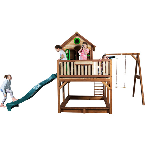 Thumbnail - AXI Kinderspielhaus »Liam«, BxHxT: 541 x 291 x 277 cm, Holz, braun/grün