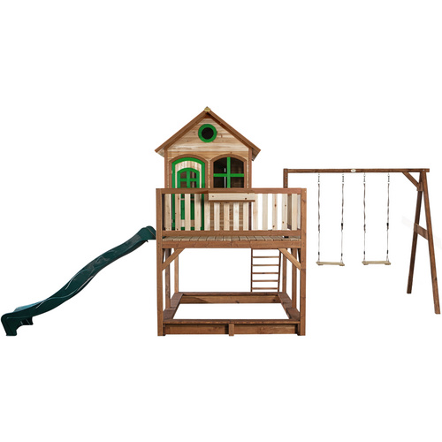 Thumbnail - AXI Kinderspielhaus »Liam«, BxHxT: 613 x 291 x 277 cm, Holz, braun/grün
