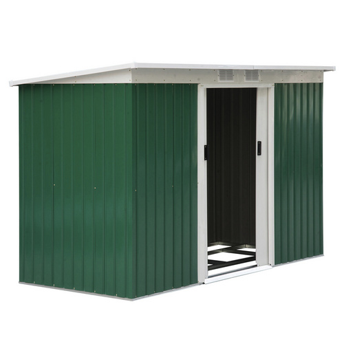 Outsunny Gerätehaus »Gerätehaus«, Metall, BxHxT: 280 x 173 x 130 cm (Außenmaße inkl. Dachüberstand) - gruen