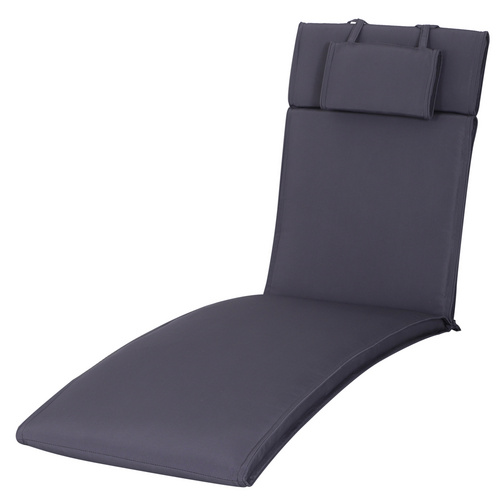 Outsunny Liege, grau, Polyester/Baumwollfaser, BxL: 53 x 198 cm