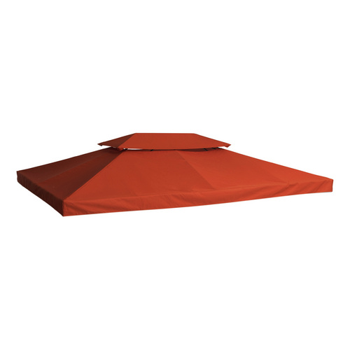 Outsunny Ersatzdach Für Metallpavillon 3X4m Wasserabweisend Pavillondach Mit Doppeldach, Ersatzbezug Für Gartenpavillon Partyzelt Gartenzelt Polyester Rostrot 6932185953465 - Image 3