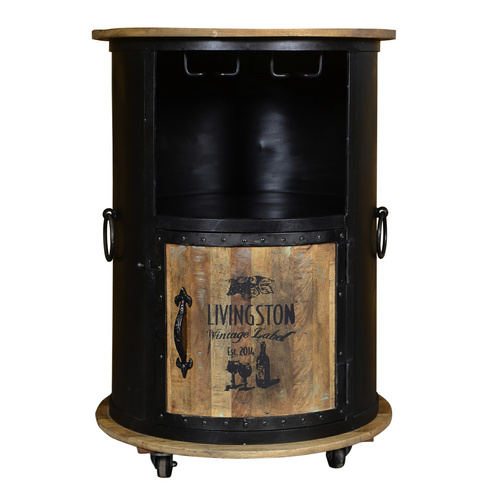 Thumbnail - INTERIA Home & Living Weinbar, Stahl/Holz, schwarz/Natur