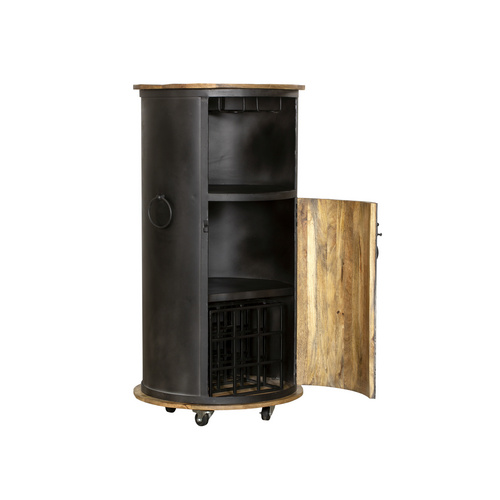 Thumbnail - INTERIA Home & Living Weinbar, Stahl/Holz, schwarz/Natur