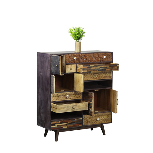 INTERIA Home & Living Kommode »TOBOL«, Holz, mehrfarbig/braun/grau - bunt