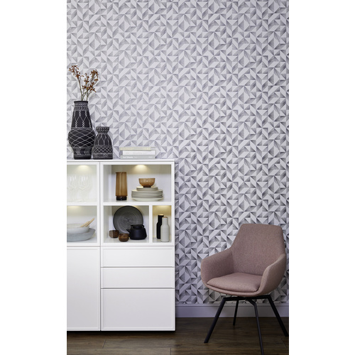 Thumbnail - SCHÖNER WOHNEN KOLLEKTION Vliestapete, 3D, Grafisch, greige/silberfarben - beige