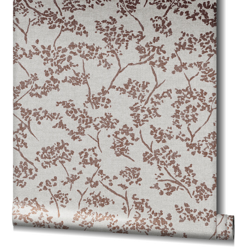 Thumbnail - SCHÖNER WOHNEN KOLLEKTION Vliestapete, Blätter, Blumen, grau/kupferfarben