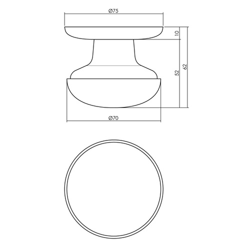 Thumbnail - Intersteel Türknopf, rund D.72 mm