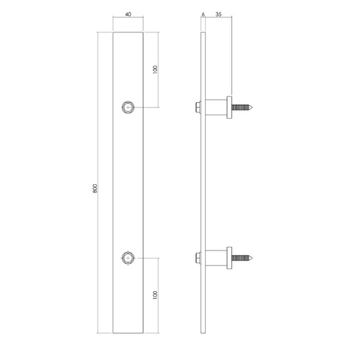 Thumbnail - Intersteel stoßgriff, 400x40 mm