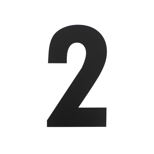 Intersteel Hausnummer, Nummer 2 XL, mattschwarz, Stahl