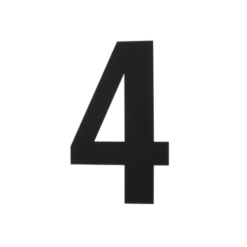 Intersteel Hausnummer, Nummer 4 XL , mattschwarz, Stahl