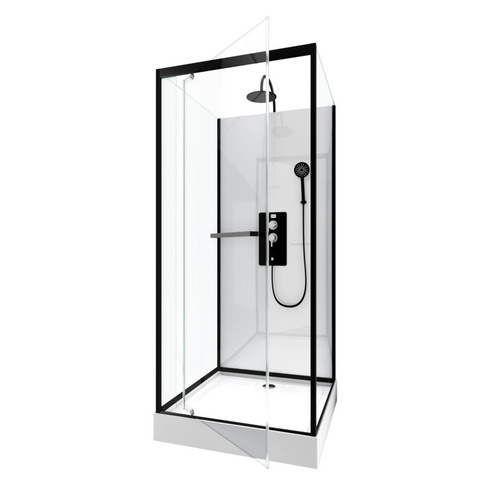 Marwell Komplettdusche »City«, HxT: 230 x 90 cm - weiss | schwarz