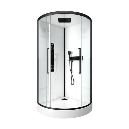 Thumbnail - Marwell Komplettdusche »White Round«, HxT: 215 x 90 cm - weiss | schwarz