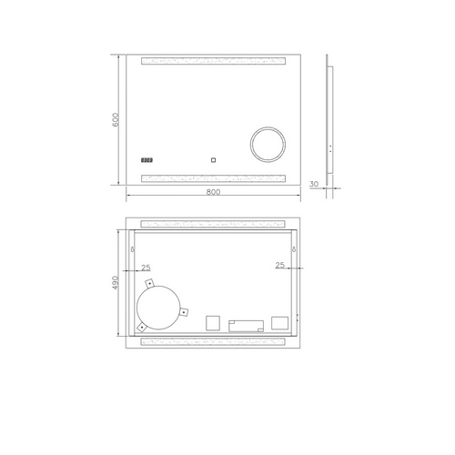 Thumbnail - TALOS Dekospiegel, rechteckig, BxH: 80 x 60 cm - silberfarben