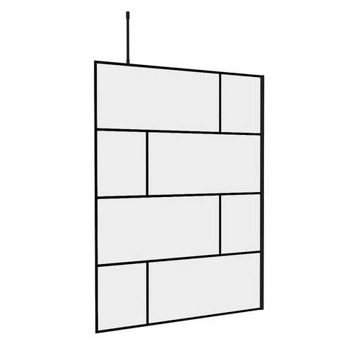 Marwell Duschwand »BRICKS«, schwarz, 5 mm - transparent