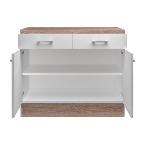 Thumbnail - Flex-Well Küchenunterschrank »Samoa«, Sonoma Eichefarben / weiß - weiss