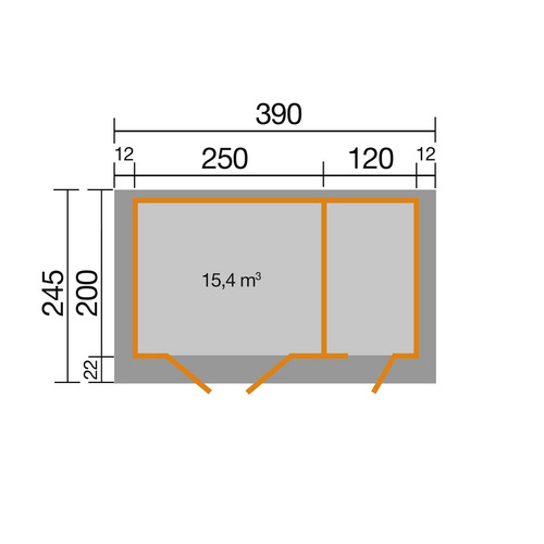 WEKA Gartenhaus »254«, Holz, BxHxT: 39...