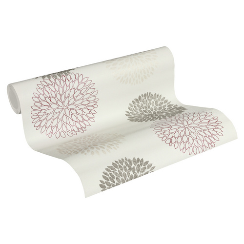 A.S. Création Vliestapete Blooming Blumen Rot-Braun Metallic