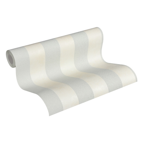 A.S. Création Vliestapete Trendwall Streifen Creme-Silber