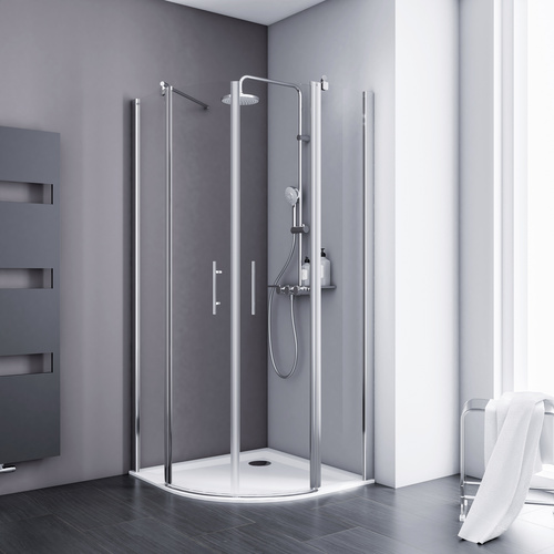 Schulte ExpressPlus Runddusche AlexaStyle2.0 4-tlg. Alu-Natur 80x80cm
