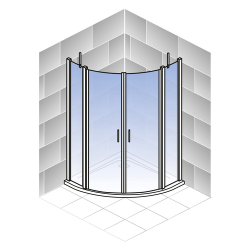 Thumbnail - SCHULTE Runddusche »Alexa Style 2.0«, BxH: 80 x 192 cm, ESG, Schwenktür, Ecke - silberfarben