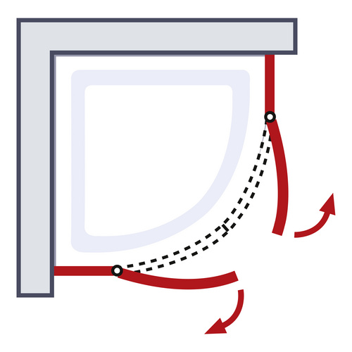 Thumbnail - SCHULTE Runddusche »Alexa Style 2.0«, BxH: 80 x 192 cm, ESG, Schwenktür, Ecke - silberfarben